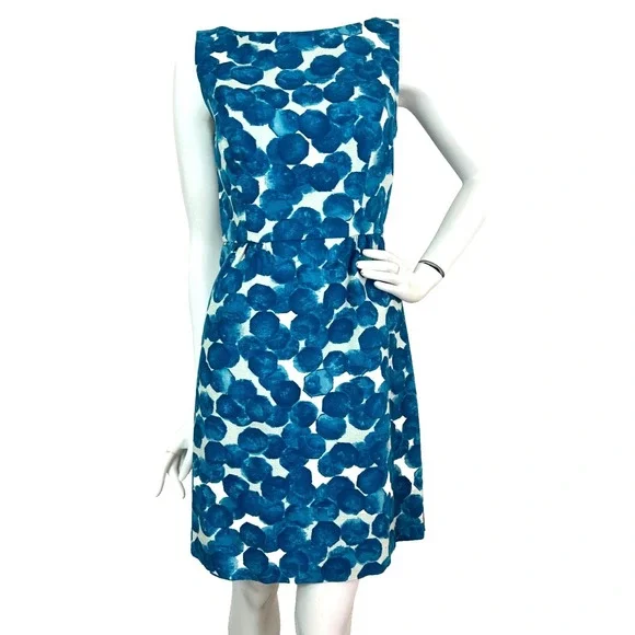 Anthropologie Tabitha Dress Women Size 6 Blue V-Back Sheath Lined Sleeveless EUC - Picture 2 of 10